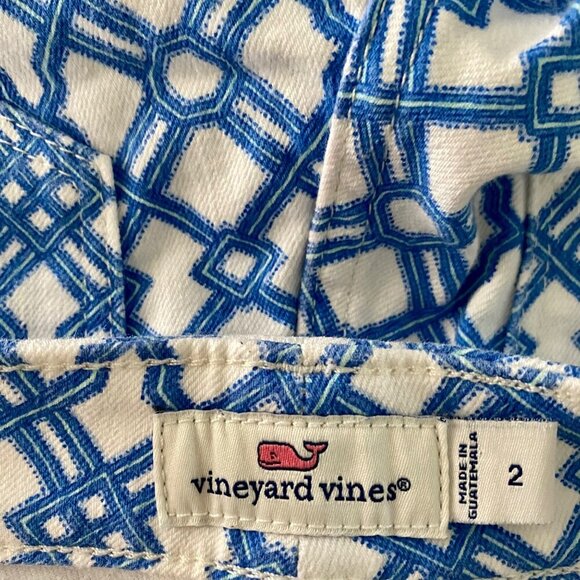 Vineyard Vines Blue and White Cotton Blend Pants With Pockets Size 2 - Picture 8 of 9